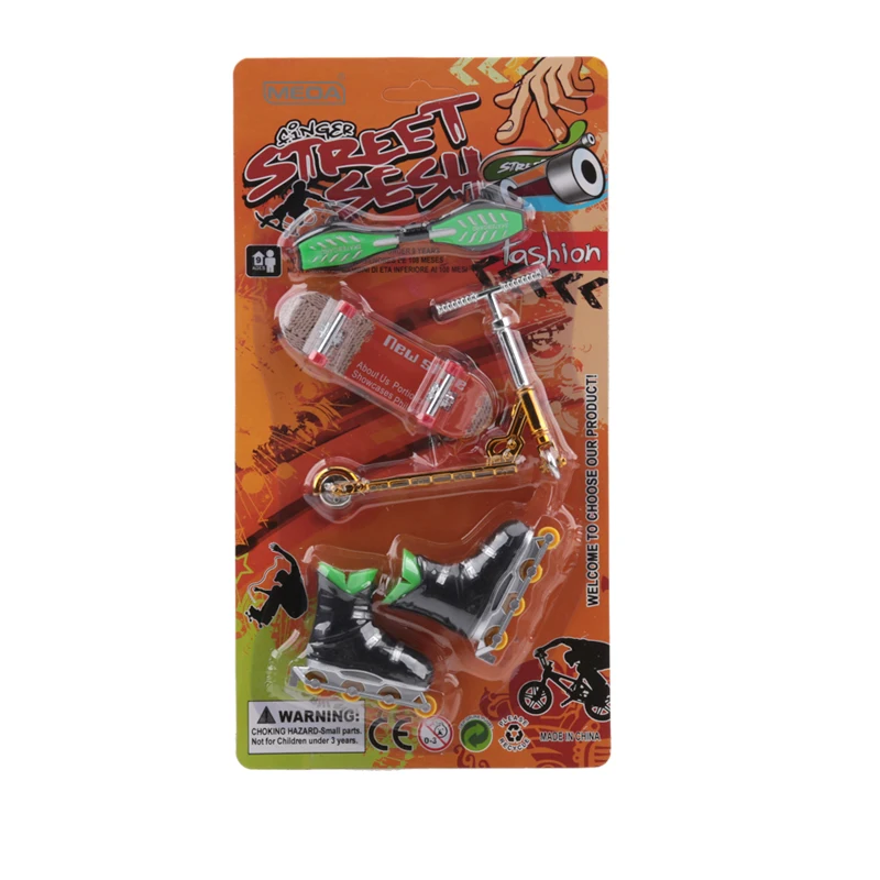Roller Skates สกู๊ตเตอร์สเก็ตบอร์ดนิ้วมือจักรยานในร่มของเล่นสําหรับ Tech Deck Ramp สถานที่ชุดเด็ก