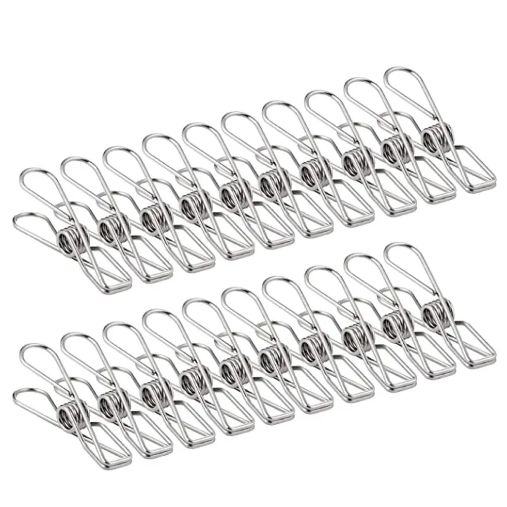 Clothespins Stainless Steel Clothes Pegs Washing Hang Laundry Metal Home Storage Tool 10-100Pcs Cloth Pin Clip Holders 6cm Clips