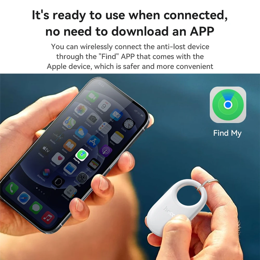 HOCO Fashion Smart Wireless Anti-Lost Position Device GPS Tracker Suppprt For Apple Find My For Wallet Key Pet Alarm Finder Tag