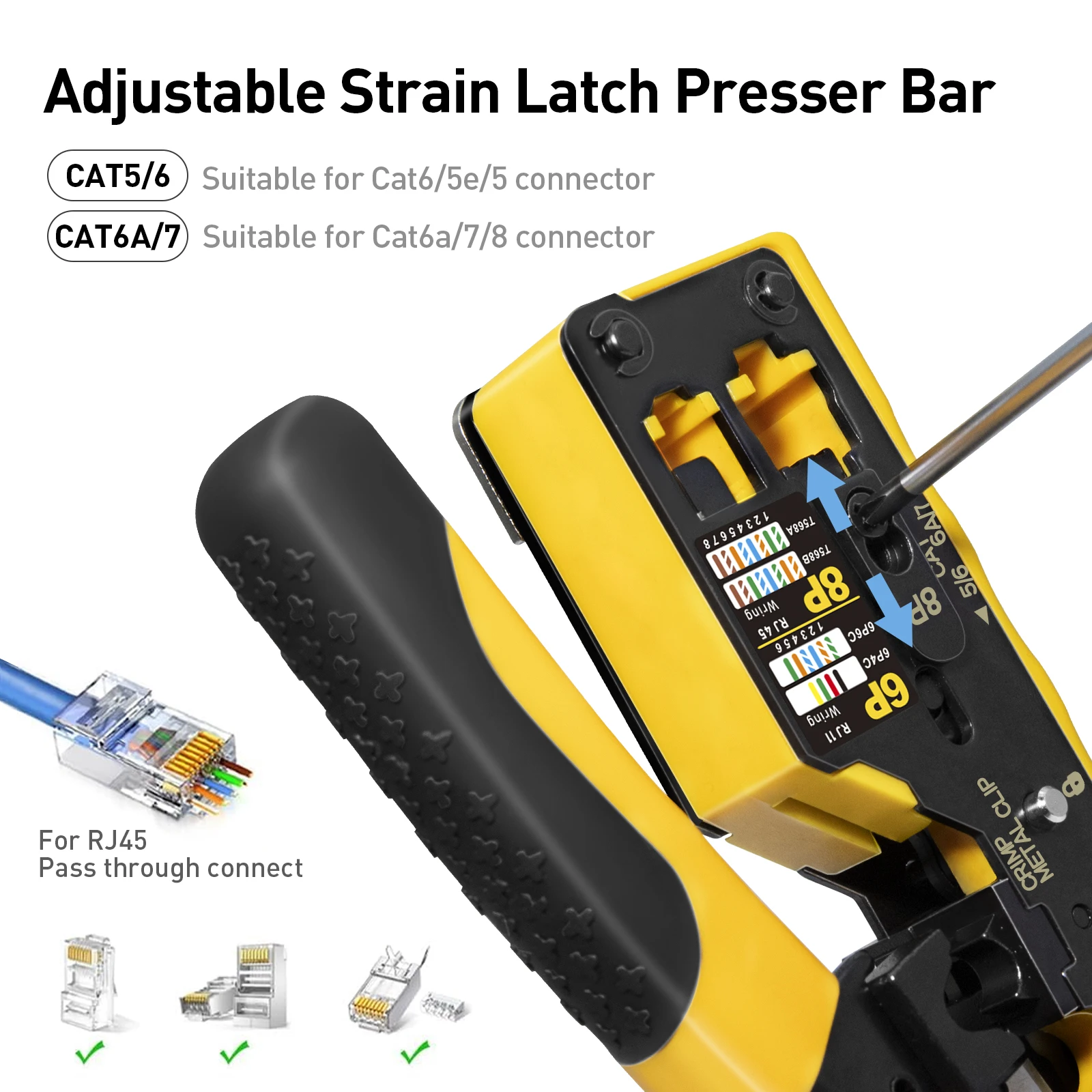 ZoeRax RJ45 Cat7 обжимной инструмент Ethernet обжимной инструмент кусачки для проводов для Cat7 Cat6a Cat6 Cat5e проходные разъемы