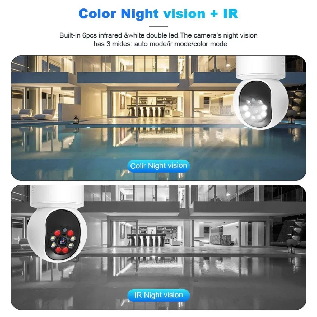 Cámara IP WiFi 4K de 8MP, Monitor de seguridad inalámbrico para bebés, compatible con Audio bidireccional, visión nocturna en Color, cámara de vigilancia para el hogar