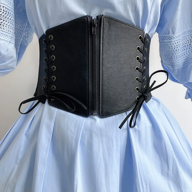 Cinto de espartilho frontal de renda para mulheres punk cinto largo feminino emagrecimento corpo elástico bustier cintura hip hop vestido gótico cinto
