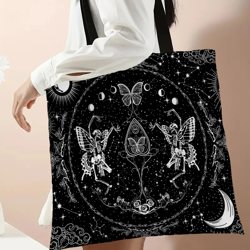Bolso de compras con estampado de setas, bolso de señora, bolso grande ecológico reutilizable, bolsas de almacenamiento para compras