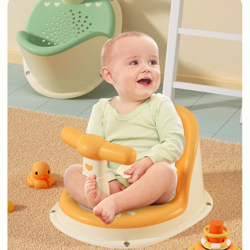 A assento da banheira para bebês é segura, antiderrapante e adequada para cuidar do bebê recém-nascido. Adorável assento de chuveiro para crianças de 6 a 18 meses