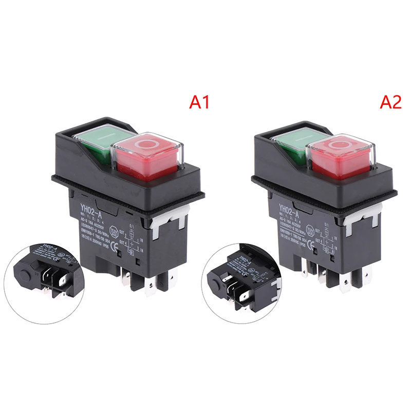 Interruptor de botão eletromagnético, Starter Machine Tool Equipment, Interruptor impermeável, IP55, KJD17, KJD17A, KLD28, KLD28A, 4Pin, 5Pin