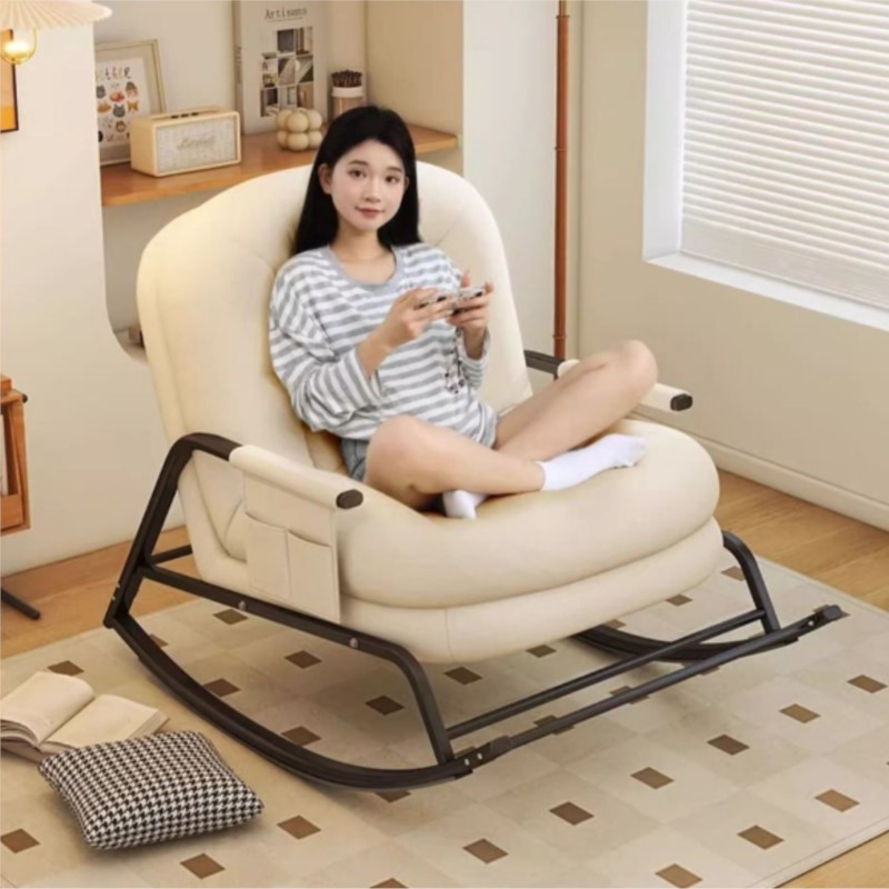 X & D โยกเก้าอี้ระเบียงเก้าอี้พักผ่อนหรูหราเดี่ยว Rock เก้าอี้โซฟาเตียงเก้าอี้เลานจ์ผู้ใหญ่บ้านขี้เกียจโซฟาเก้าอี้ผ่อนคลาย