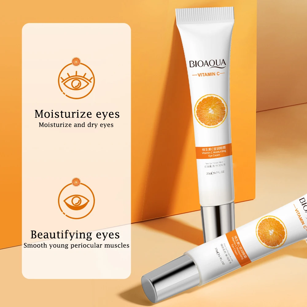 BIOAQUA Vitamin C Augencreme unter den Augen Augenringe Entferner spendet Feuchtigkeit, aufhellende Augenkontur Augen Hautpflegeprodukte