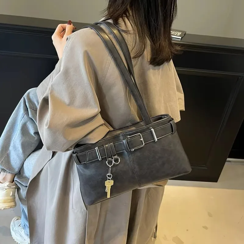 Bolsos de hombro informales con compartimento Interior sólido, bolsos de hombro de gran capacidad, gran oferta, bolsos para mujer con cremallera, bolsos de Pu para mujer