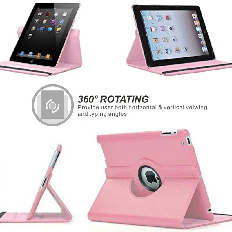 Cubierta de tableta giratoria de 360 grados para iPad 2 3 4 Air 1 2 3 4 5 10.9 Pro 11 2022 9.7 5th 6th 10.2 7th 8th 9th 10 10th Casos de la cubierta