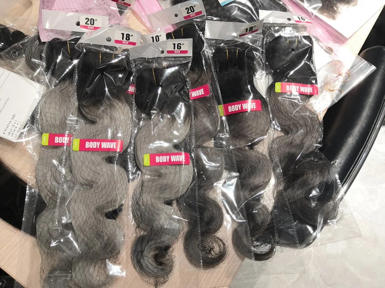 2/3/4 Viền 1B Xám Sóng Thân Ombre Remy Tóc Dệt Phần Mở Rộng 10-22 Inch Chất Lượng tóc Mềm Mại Trùm Tóc