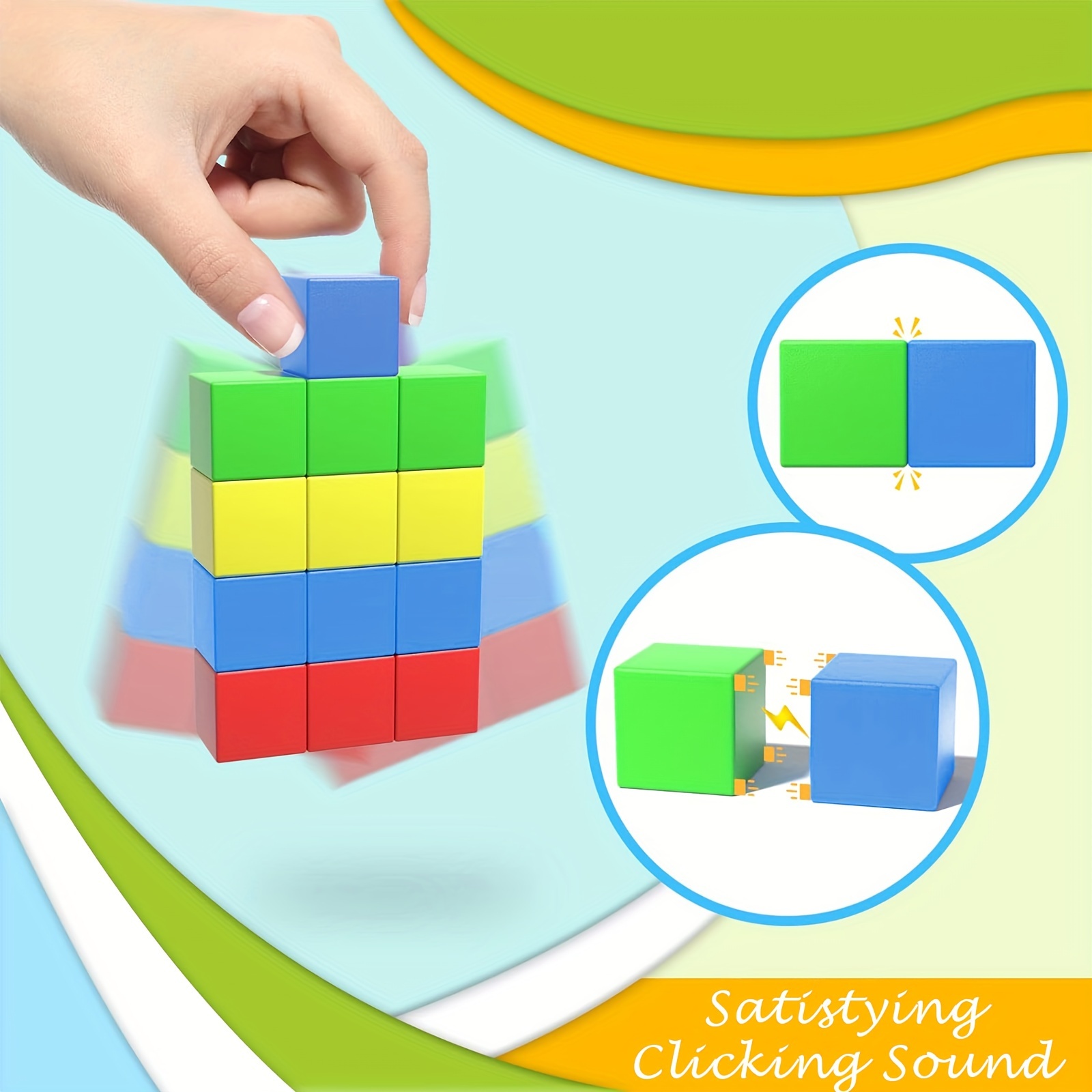 3D 磁気キューブ 1.42 インチ大型磁気ビルディングブロック就学前 STEM 教育ビルディングブロック感覚モンテッソーリおもちゃ