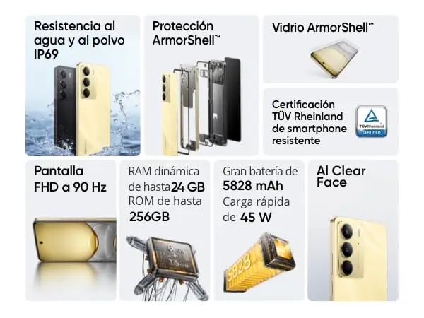 [Wereldpremière] realme C75 Smartphone Helio G92 Max Chipset 5828mAh Batterij 45W Opladen 6,72'' 90Hz Display 50MP Camera NFC IP69