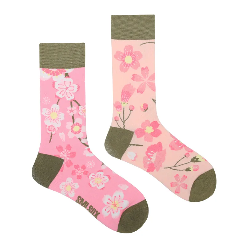 1 par de calcetines originales AB Tide para hombre y mujer, calcetines coloridos de tubo medio alto, calcetines de algodón con flores, frutas, pastel de caramelo, calcetines Unisex