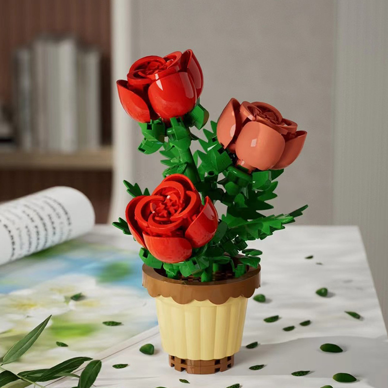 大人ミニビルディングブロックおもちゃフラワーブーケブロックセットアセンブリマイクロ 3d レンガのおもちゃ子供女の子 9 に 12 歳のギフトゲーム