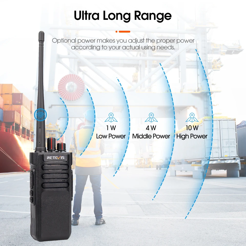 10W Retevis RT29D DMR Walkie Talkie Bluetooth Long Range Leistungsstarkes Walkie-Talkie Wasserdichtes UHF-Funkgerät für Resort Club