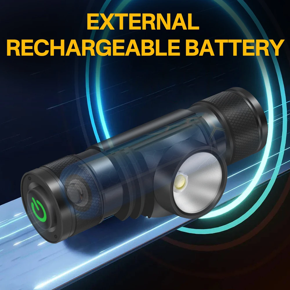 BORUiT D10 LED faro 18650 batería tipo C recargable faro impermeable cabeza de trabajo linterna pesca Camping cabeza antorcha