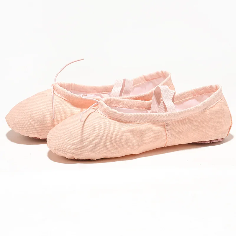 USHINE EU22-45 zapatillas de Yoga con cabeza de tela para profesores, gimnasio, ejercicio en interiores, lona, zapatos de baile de Ballet negros, niños, niñas y mujeres
