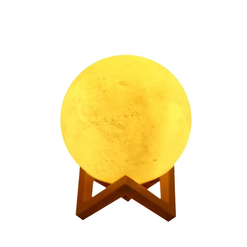 1 lampada lunare, lampada notturna a LED lampada planetaria fai da te, modello di batteria luminosa Moon Ball, supporto in legno, regali per ragazze ragazzi donne uomini