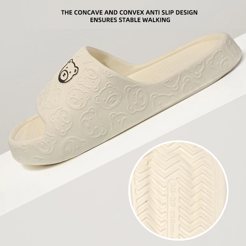 Chinelos de EVA para uso doméstico de verão para mulheres com design fofo de desenho animado sapatos confortáveis para ambientes internos