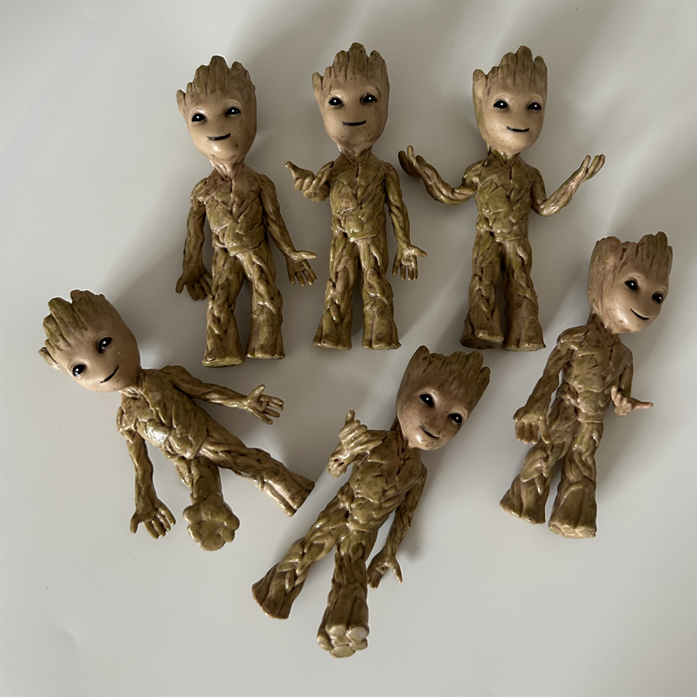 Desktop Decor Tree Man Ornament Toy Miniature Model Groot Doll Mini Anime Movable Figurine Handicraft Kids Men Gifts