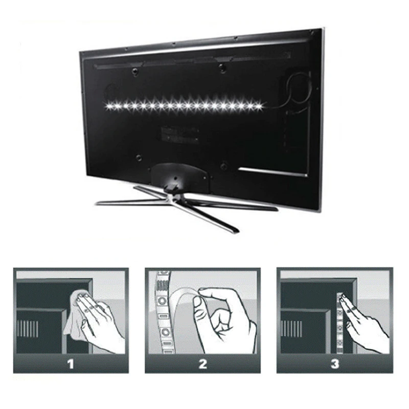USB-LED-Streifenlichter 2835, DC 5 V, mit Schalter, flexibles Lampenband, Band, TV, Desktop-Computer, Bildschirm, Hintergrundbeleuchtung, Heimdekoration