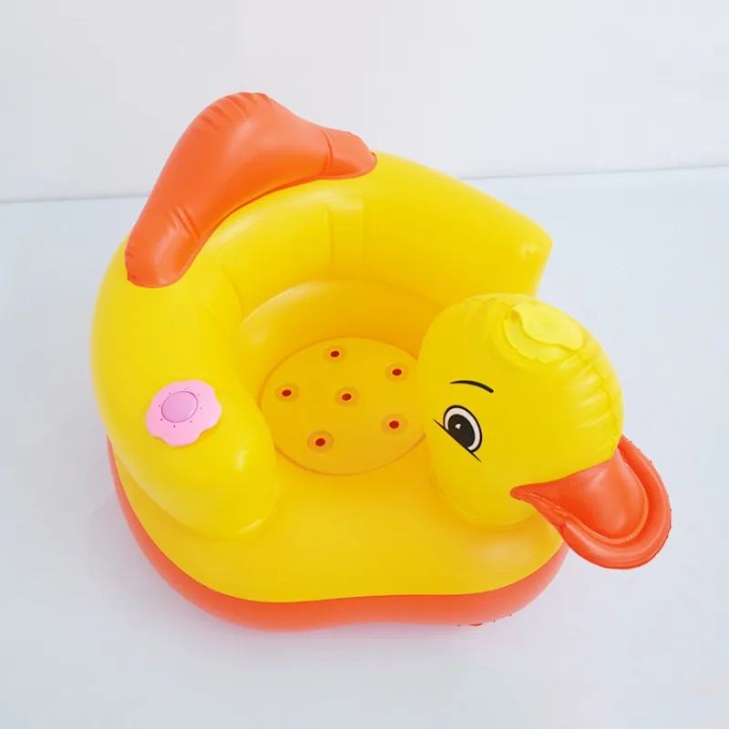 Assento inflável grosso de pato amarelo para crianças pequenas, assento inflável para bebês aprendendo a sentar no sofá