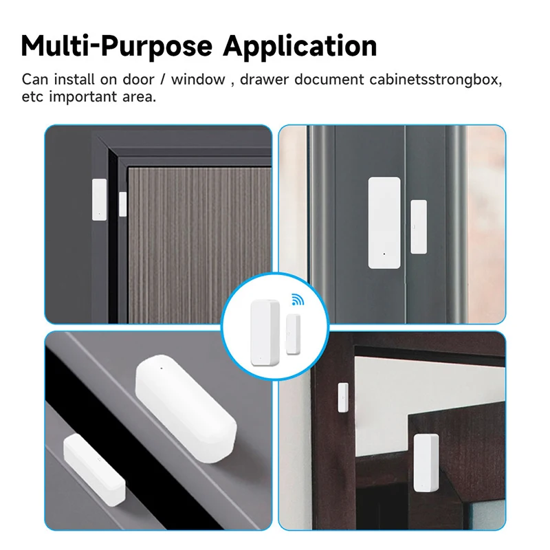 Tuya Zigbee Door Window Sensor Contact Sensor For Smart Home APP Remote Control Compatible With Alexa Google Assistant