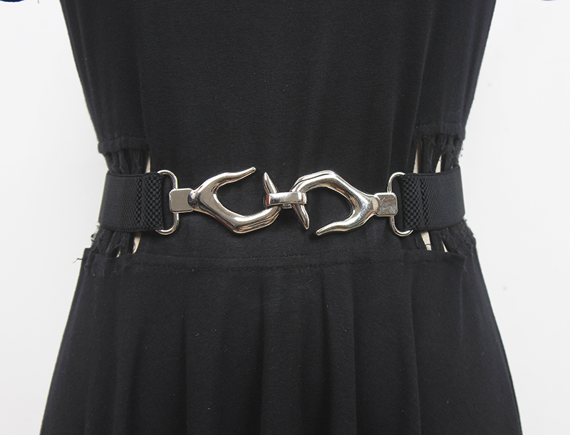 Fajas elásticas con hebilla dorada y plateada para mujer, corsés para vestido femenino, cinturones de pretina, decoración, cinturón estrecho, R1932