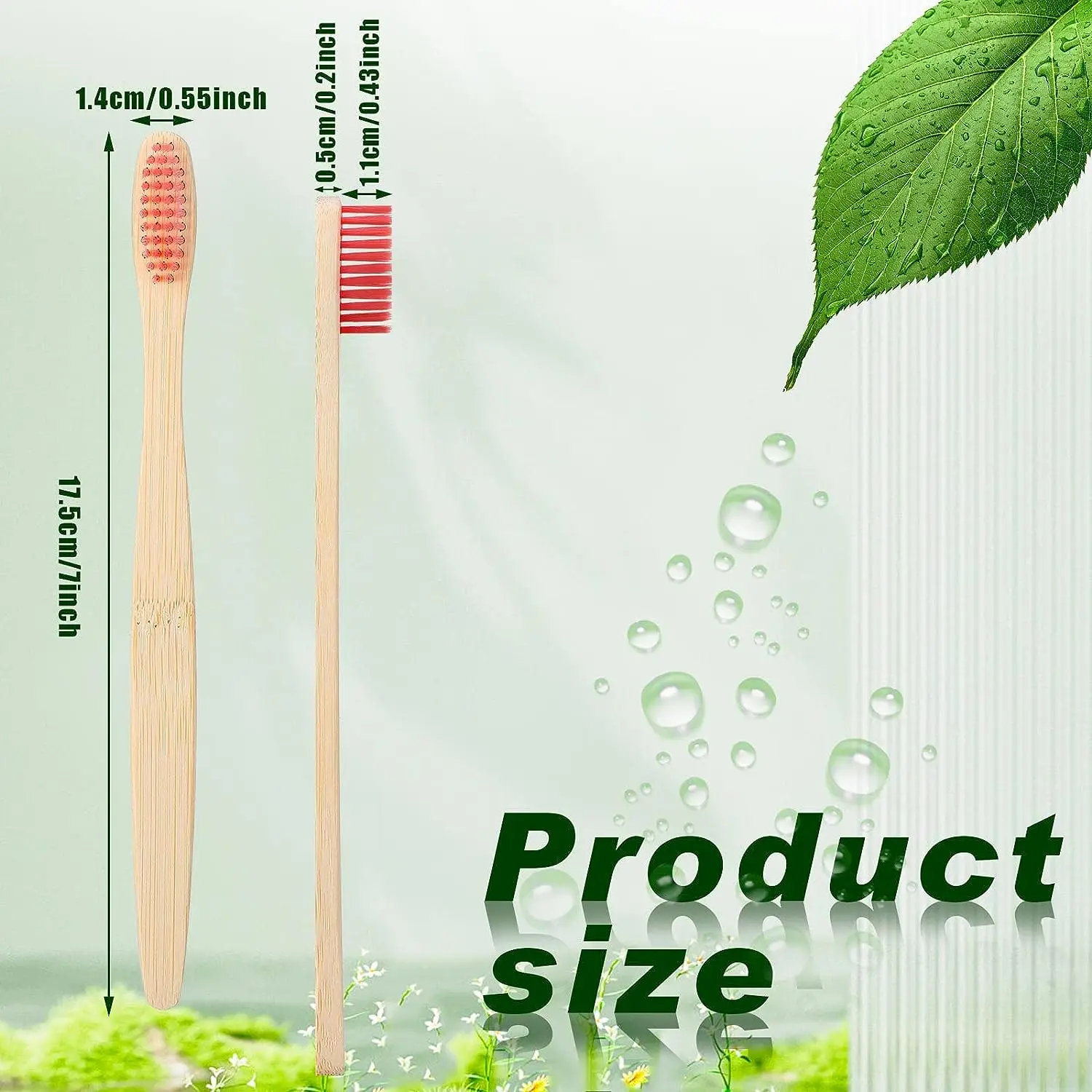대나무 칫솔 100Pcs 친환경 Resuable 칫솔 성인 나무 부드러운 칫솔 친환경 채식주의 자