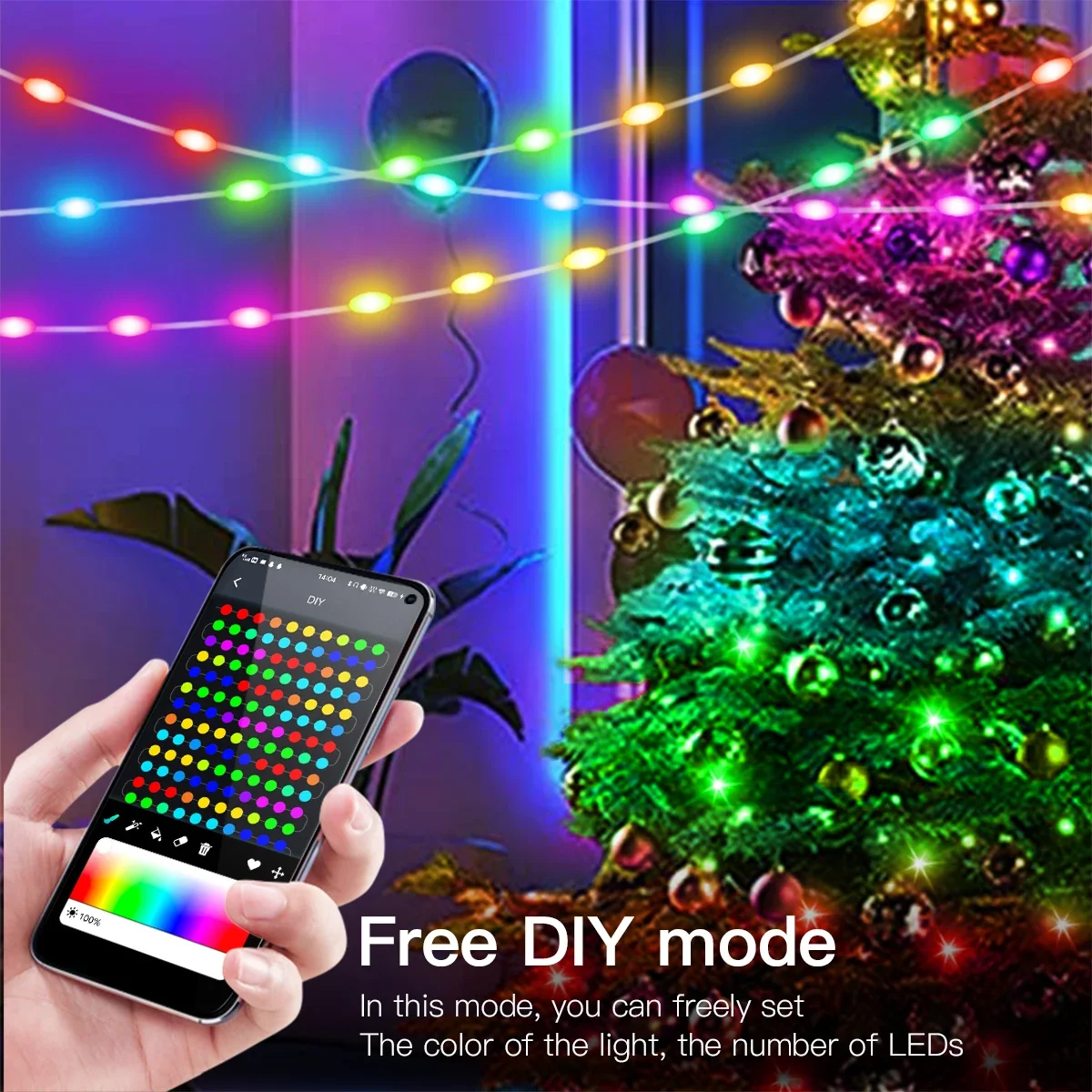 20M 10M 5M LED Festival Lights Fairy String Light Smart Bluetooth Addressable Curtain Lights Garland Festoon Home Party Decor