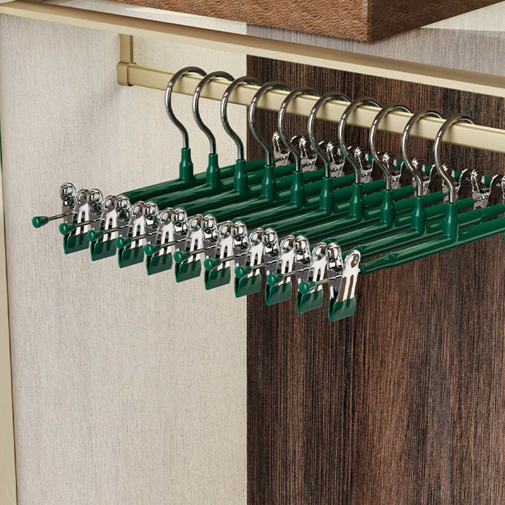 Sem costura de aço inoxidável calças clipe guarda-roupa casa roupas rack de secagem saia clipe calças rack de secagem pendurado rack de roupa interior