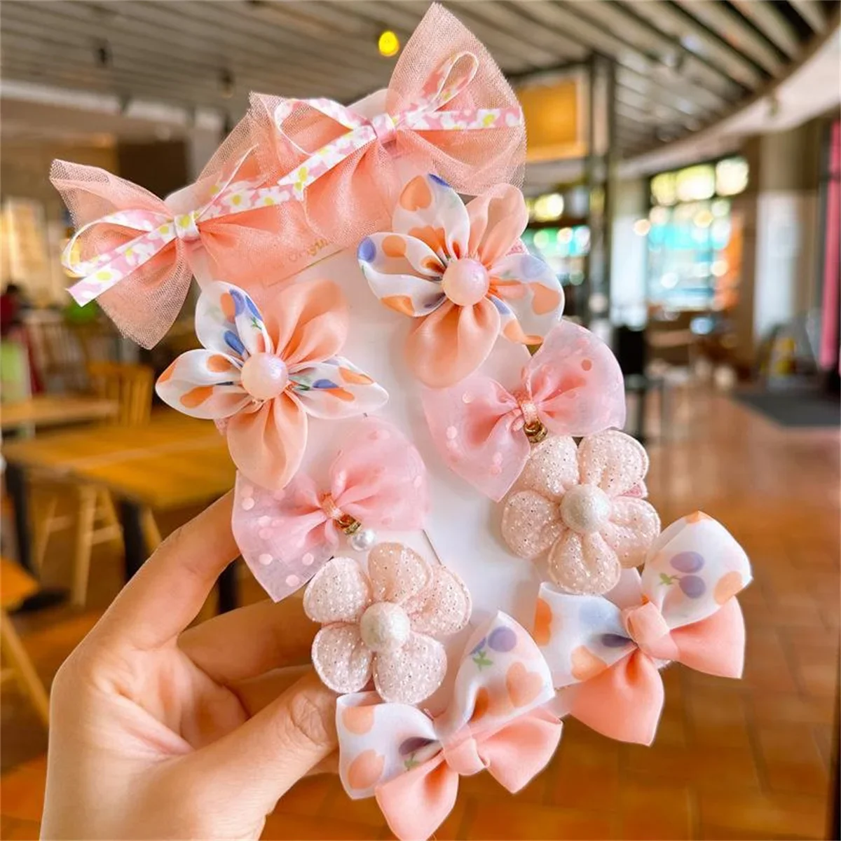 10 pçs/set arcos bonitos grampos de cabelo do bebê flor do laço crianças meninas grampos de cabelo bebê bb clipe presentes