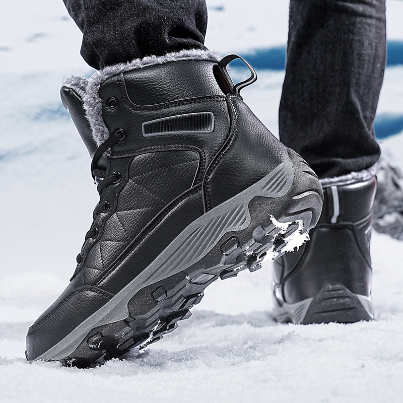 Bottes de neige d'hiver pour hommes, expédition rapide, bottes de randonnée en plein air, baskets imperméables en cuir Pu, chaussures d'escalade décontractées, grande taille 39-48