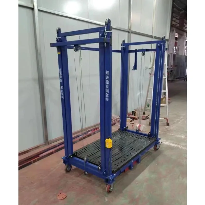 500KG Loading Capacity Electric Scaffolding Lift With Remote Control Folding Mobile Platform For Home Renovation Construction