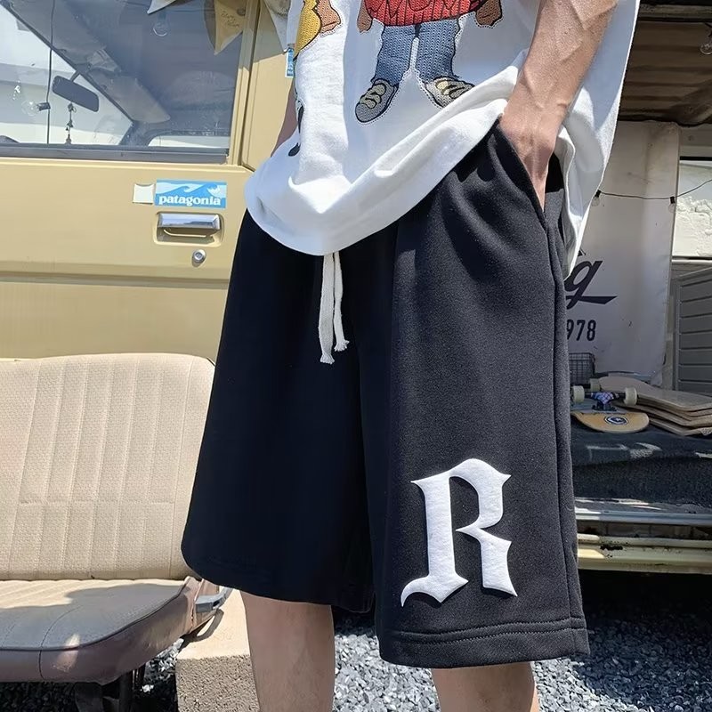 [M-8XL] Calça casual masculina grande solta gótica com estampa B, calça esportiva da moda