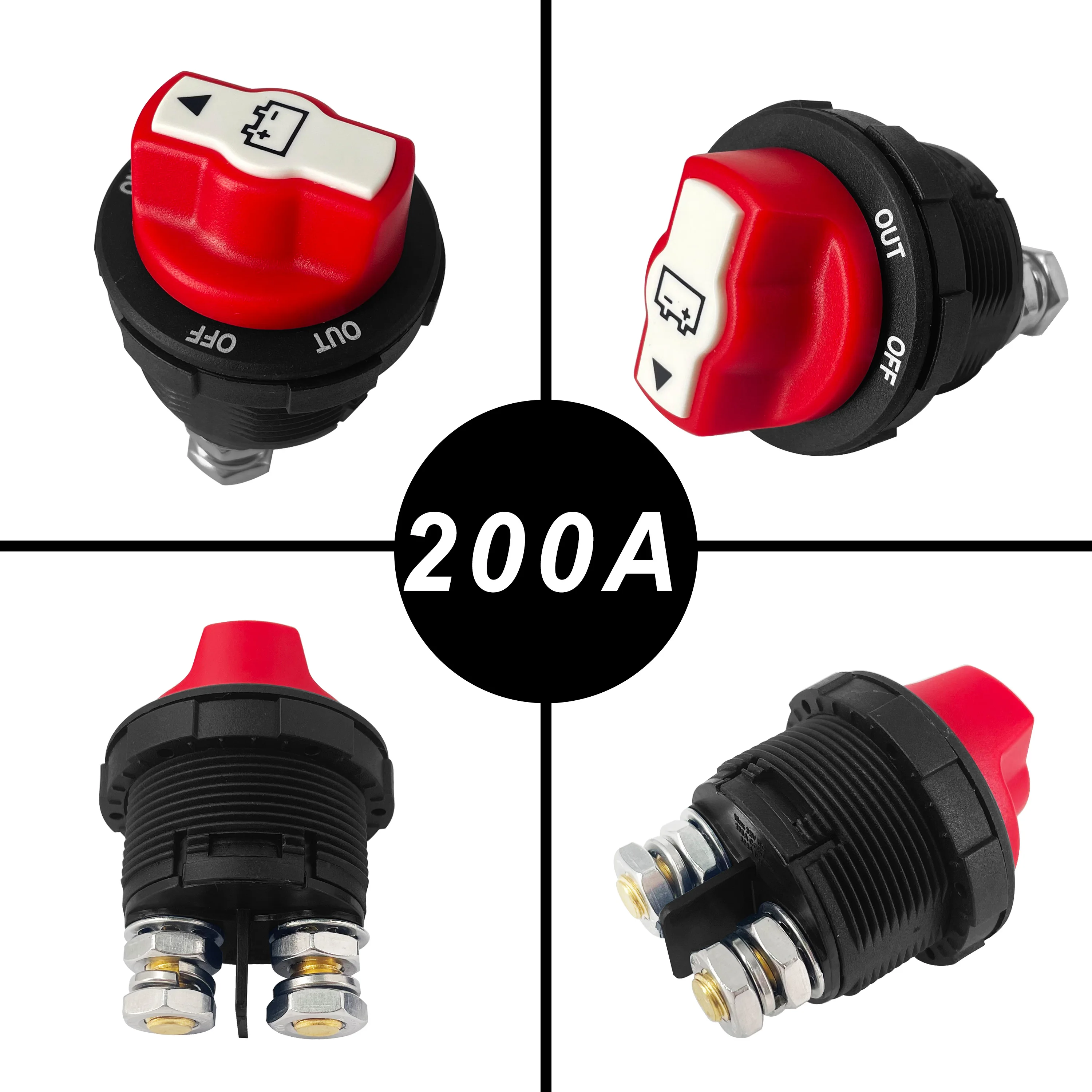 Interruptor de desconexión de batería de coche a prueba de agua, aislador de corte maestro para motocicleta, Camper, RV, ATV, UTV, 50A, 100A, 200a