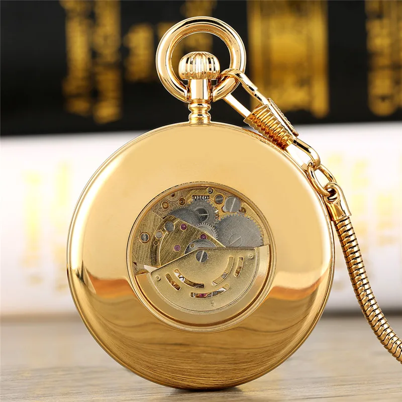 Gold/Silber Römische Ziffern Open Face Männer Frauen Mechanische Automatische Taschenuhr Anhänger Kette Uhr Skeleton Uhren Geschenk