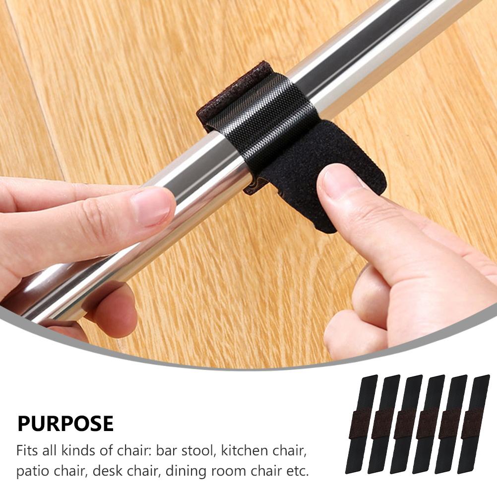 12 Pcs Black Office Chair Bow Pads Wear-resistant Wrap-around Felt Furniture