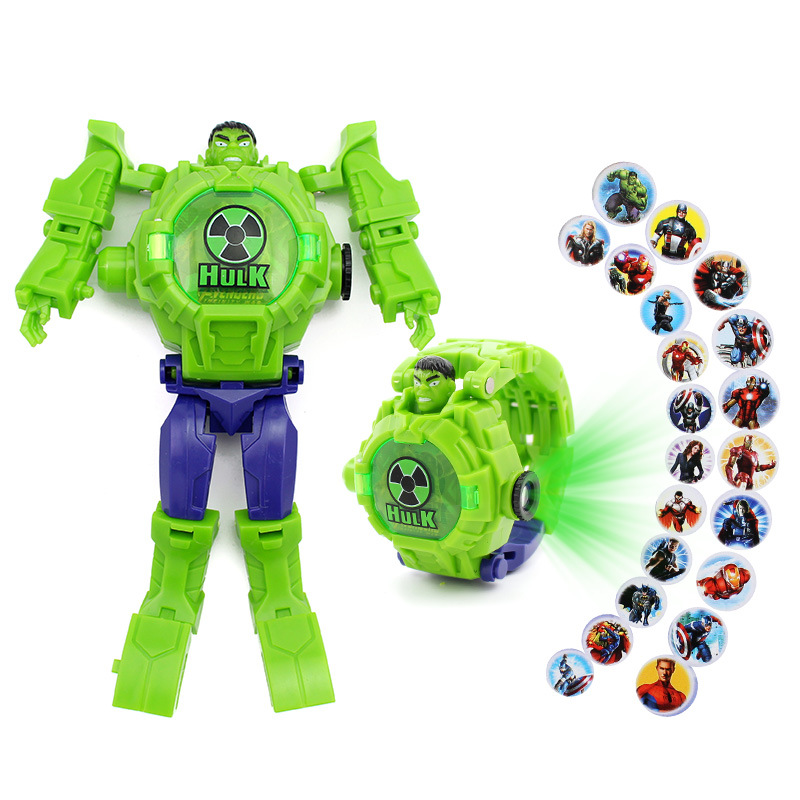 Disney Iron Man Capitan America Orologio giocattolo Deformazione 21 Orologio da proiezione Orologio digitale per bambini Orologio da polso per studenti Regalo di compleanno