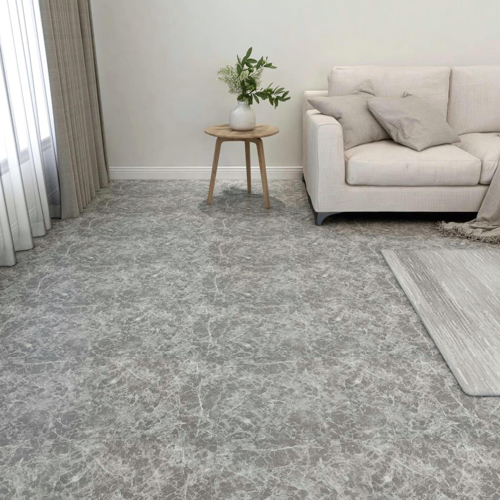 Self-Adhesive PVC Flooring Planks - 55pcs, 5.11m² Concrete Grey Design