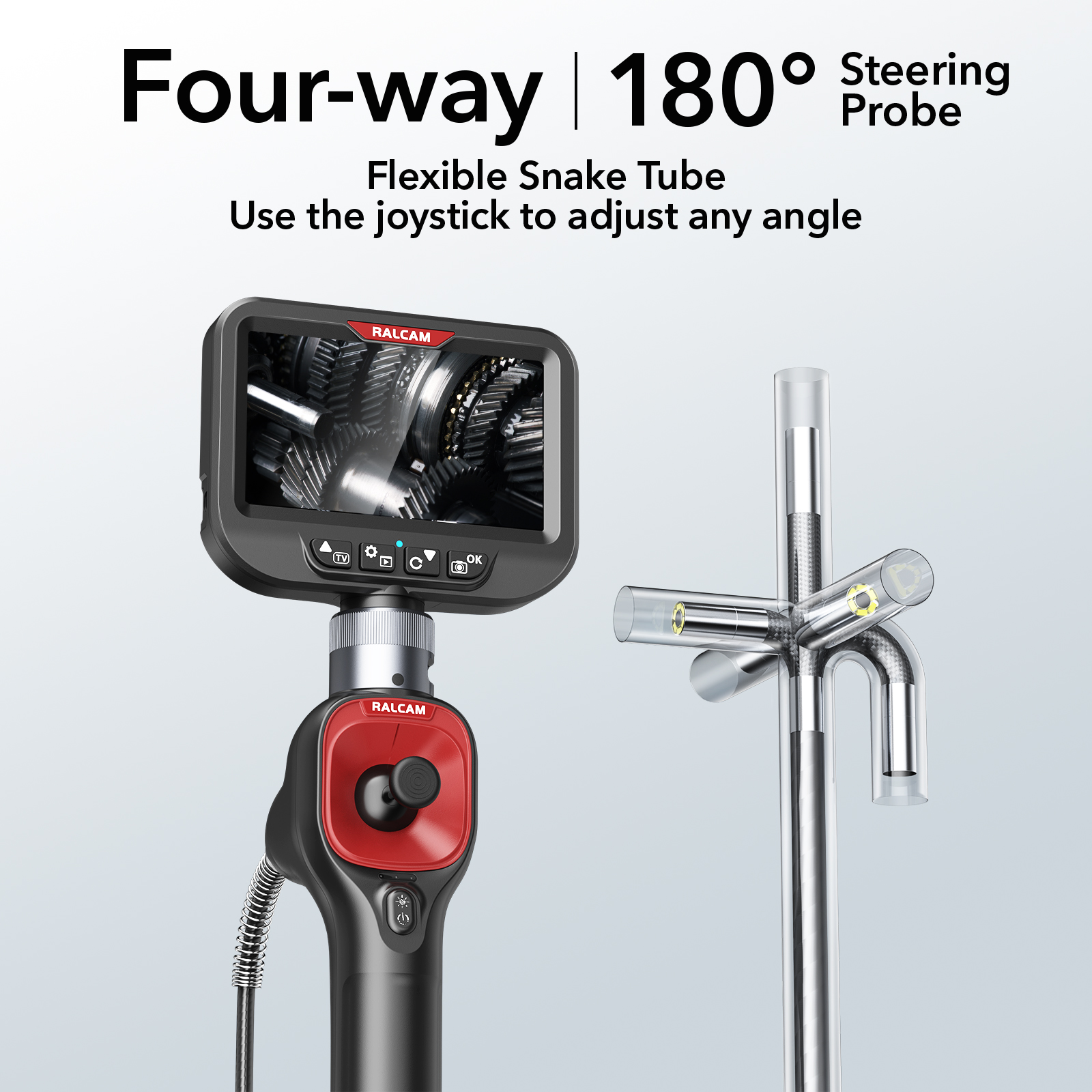 Эндоскоп с поворотом на 720 градусов, 4,3 дюйма, 6-2 м, 1080P