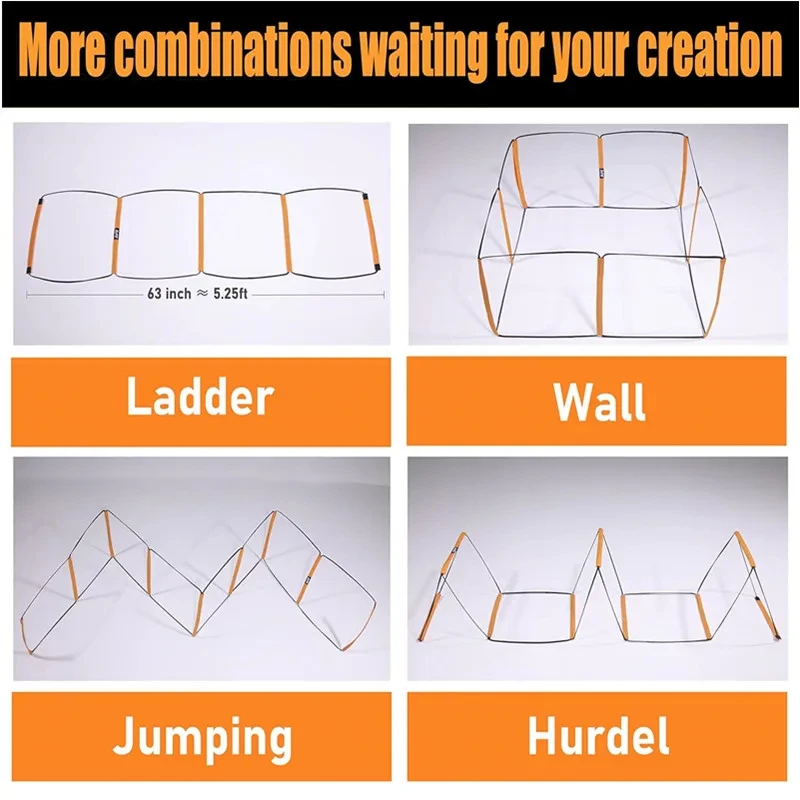 Dual-Purpose ฟุตบอลการฝึกอบรมกระโดดบันได Multifunctional Agility บันไดความเร็วการฝึกอบรมการประสานงาน Footwork อุปกรณ์ฟุตบอล