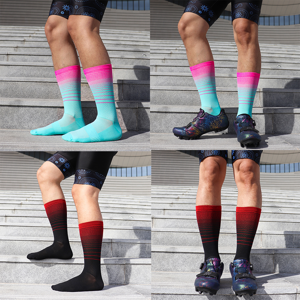 TIMUBIKE calcetines de ciclismo profesionales para hombres y mujeres calcetines deportivos de compresión cómodos calcetines de malla transpirable para correr viajes senderismo