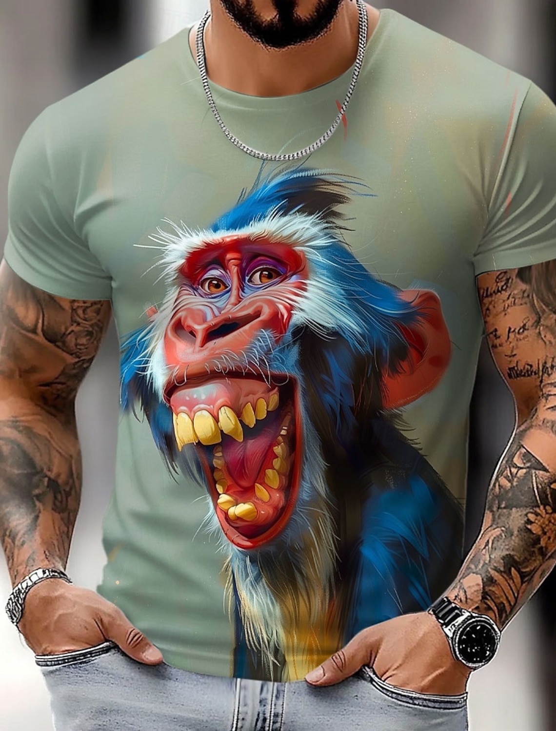 メンズ動物おかしい Tシャツ半袖 Tシャツ 3D プリント O ネックシャツ誇張デザイナーパーティー夏カジュアル衣料品アパレル