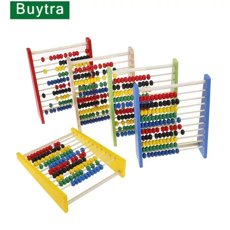 Montessori Lehrmittel Abacus Rack Kinder Früherziehung Buntes Berechnungsregal Zehn Holzspielzeug Zurück zur Schule Geschenk