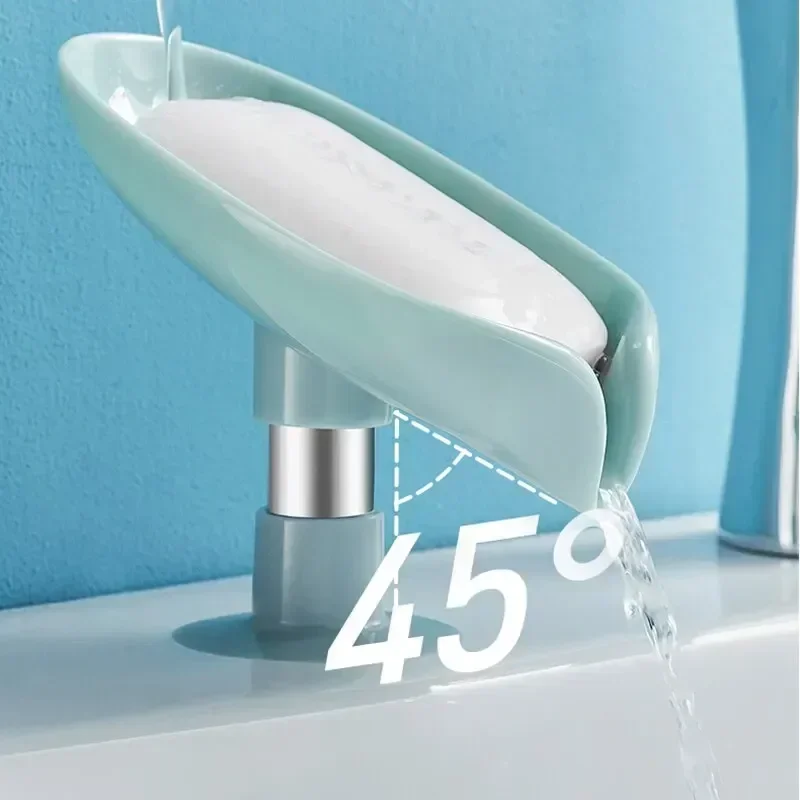 1pcs ผู้ถือสบู่ Leaf Shape สบู่กล่องดูดถ้วยถาด Drying Rack สําหรับฟองน้ําอาบน้ําคอนเทนเนอร์ห้องครัวอุปกรณ์ห้องน้ํา