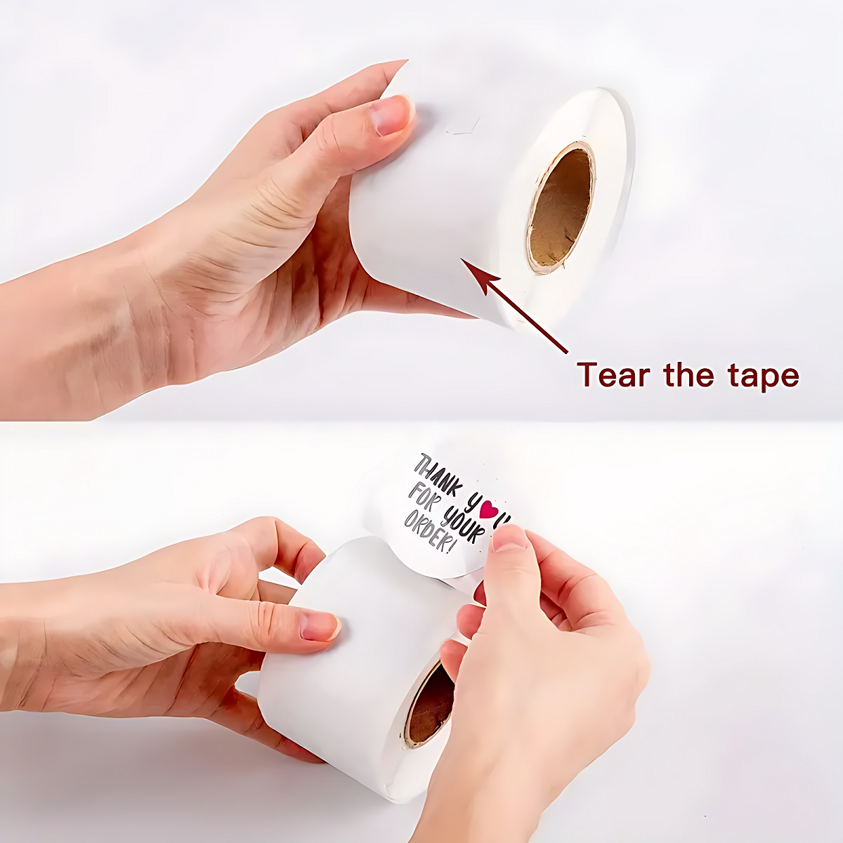 1ロール500枚ご注文ありがとうございますステッカー、DIY中小企業オンラインストア、ショップ、梱包、配送アクセサリー