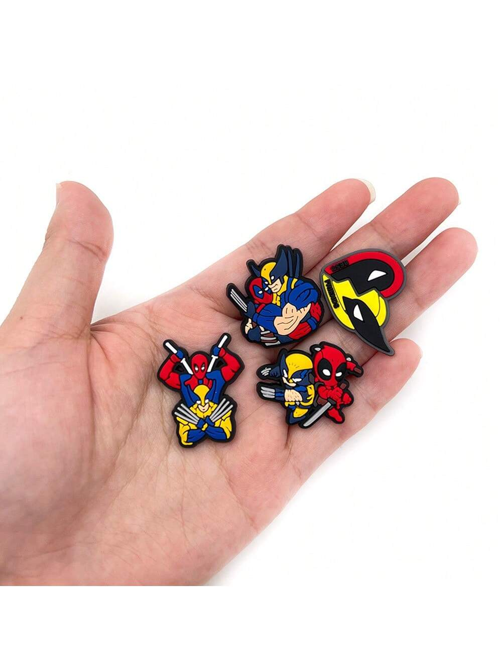 MINISO 9/19pcs Deadpool  PVC Shoe Charms Accessories Shoes Decorations Designer Ornaments Fit Bracelets Gift Kids Xmas Gift
