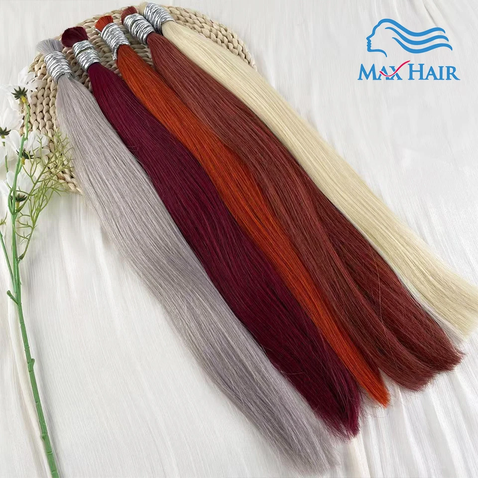 Cabelo humano em massa para trançar, cabelo do Vietnã, Remy virgem, reto, castanho claro, extensão natural do cabelo, sem trama, atacado, 27 cores