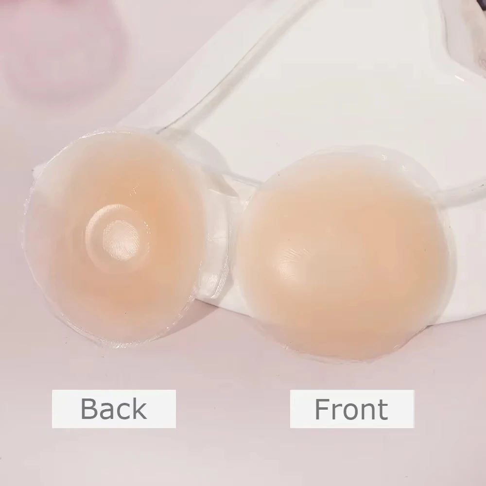 Capa de silicone reutilizável para mulheres, sutiã adesivo de pétala de peito sem alças, almofadas invisíveis para seios, pastéis íntimos